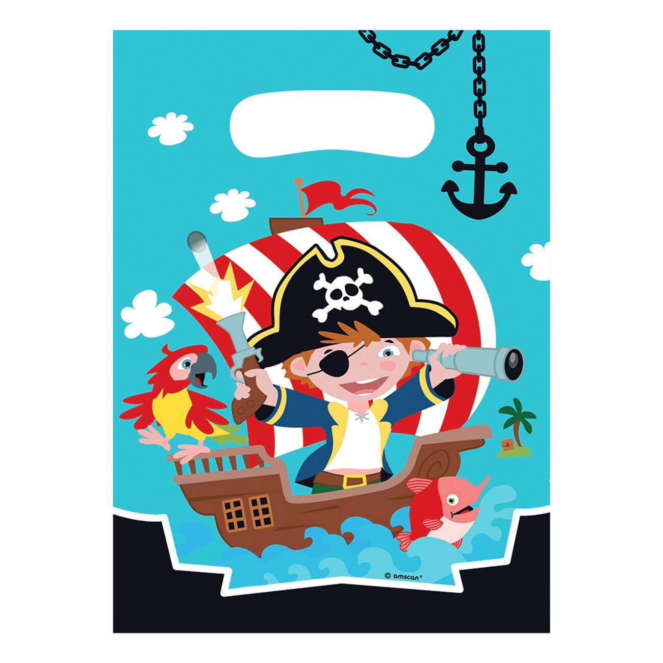Läs mer om Kalaspåsar Pirat Jolly Roger 8-pack