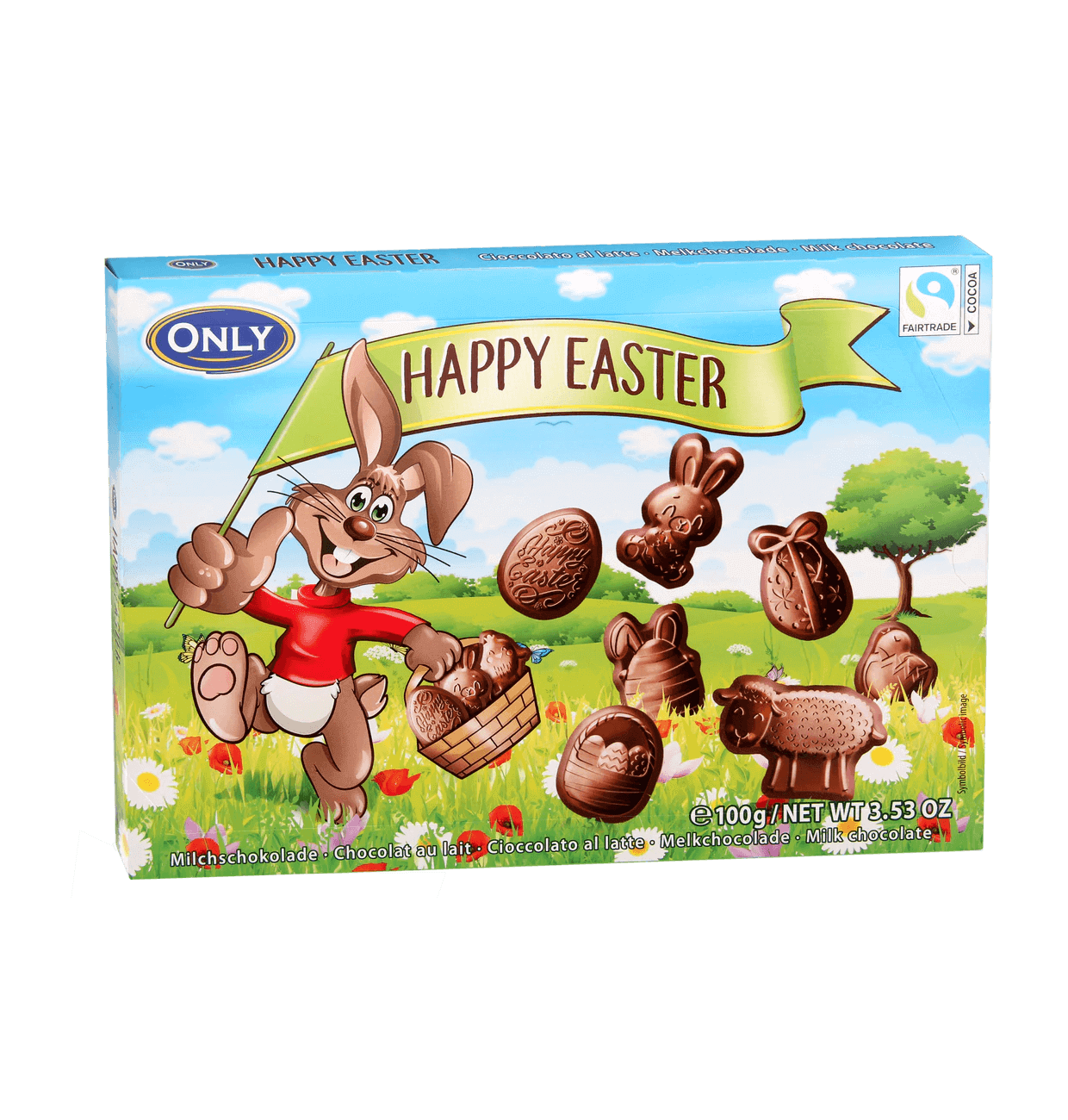 Läs mer om ONLY Milk Chocolate Happy Easter Figures 100g