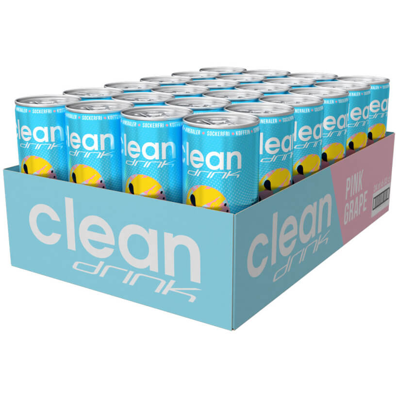 Läs mer om Clean Drink - Pink Grape 33cl x 24st