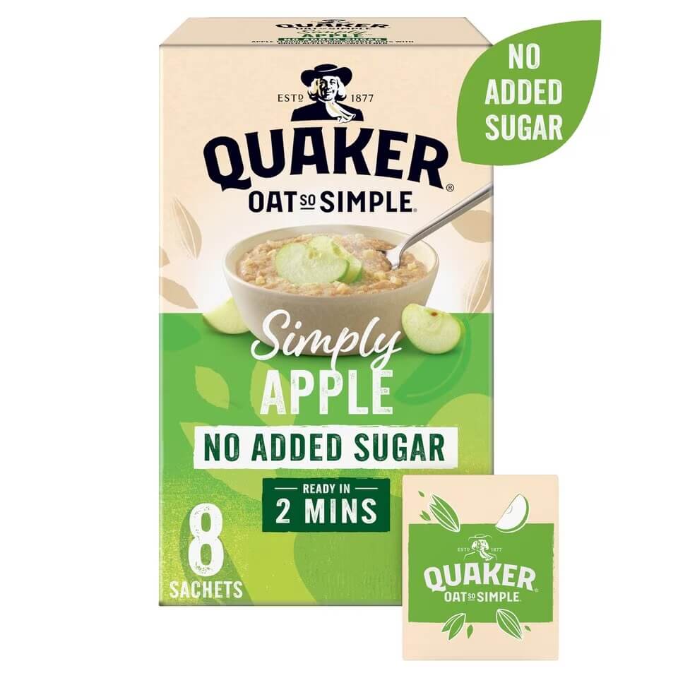 Läs mer om Quaker Oat so Simple No Added Sugar Apple 271g