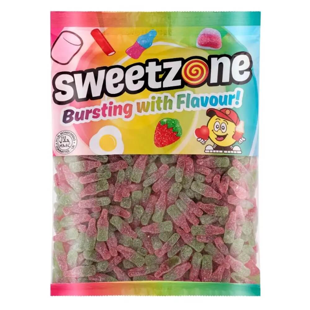 Läs mer om Sweetzone Fizzy Watermelon Bottles 1kg