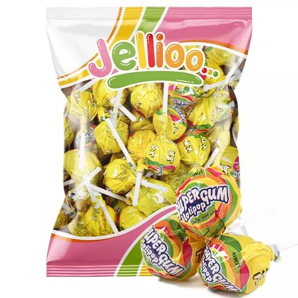 Läs mer om Super Gum Lollipop Gum Lemon 53st