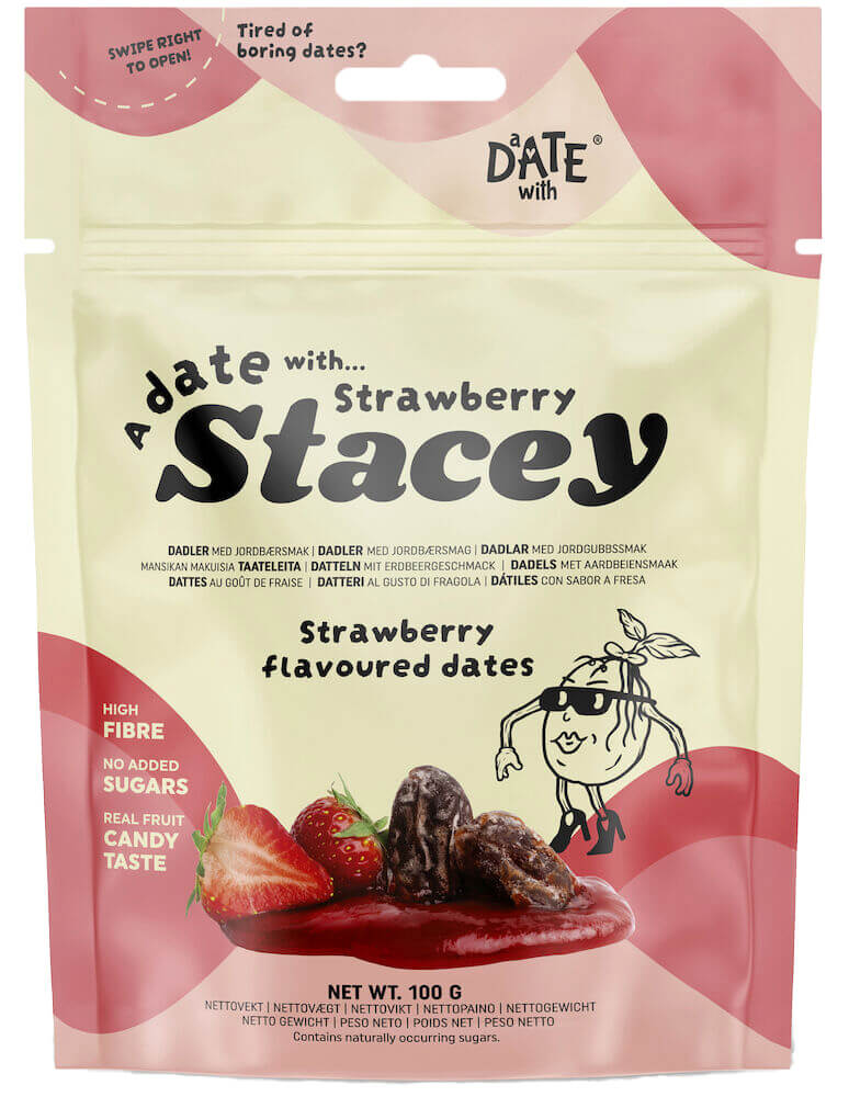 Läs mer om Dadlar A Date With Strawberry Stacey 100g