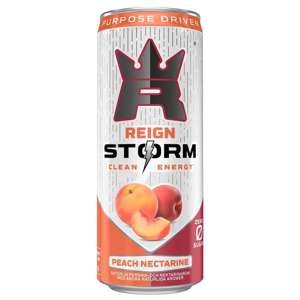 Läs mer om Reign Storm Peach Nectarine 355ml